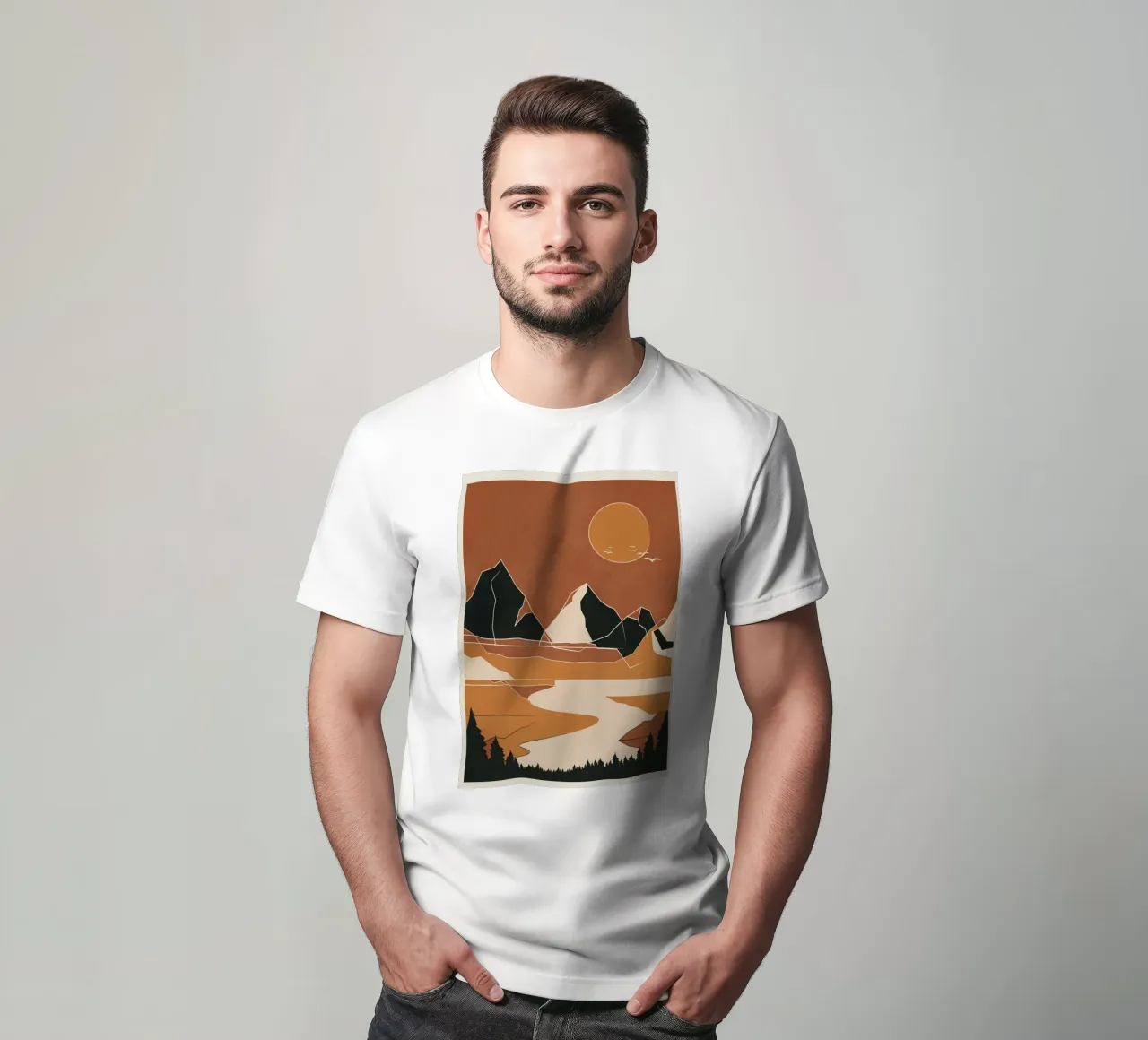 Minimal Abstract Art Landscape 02 t-shirt da Nadjaa