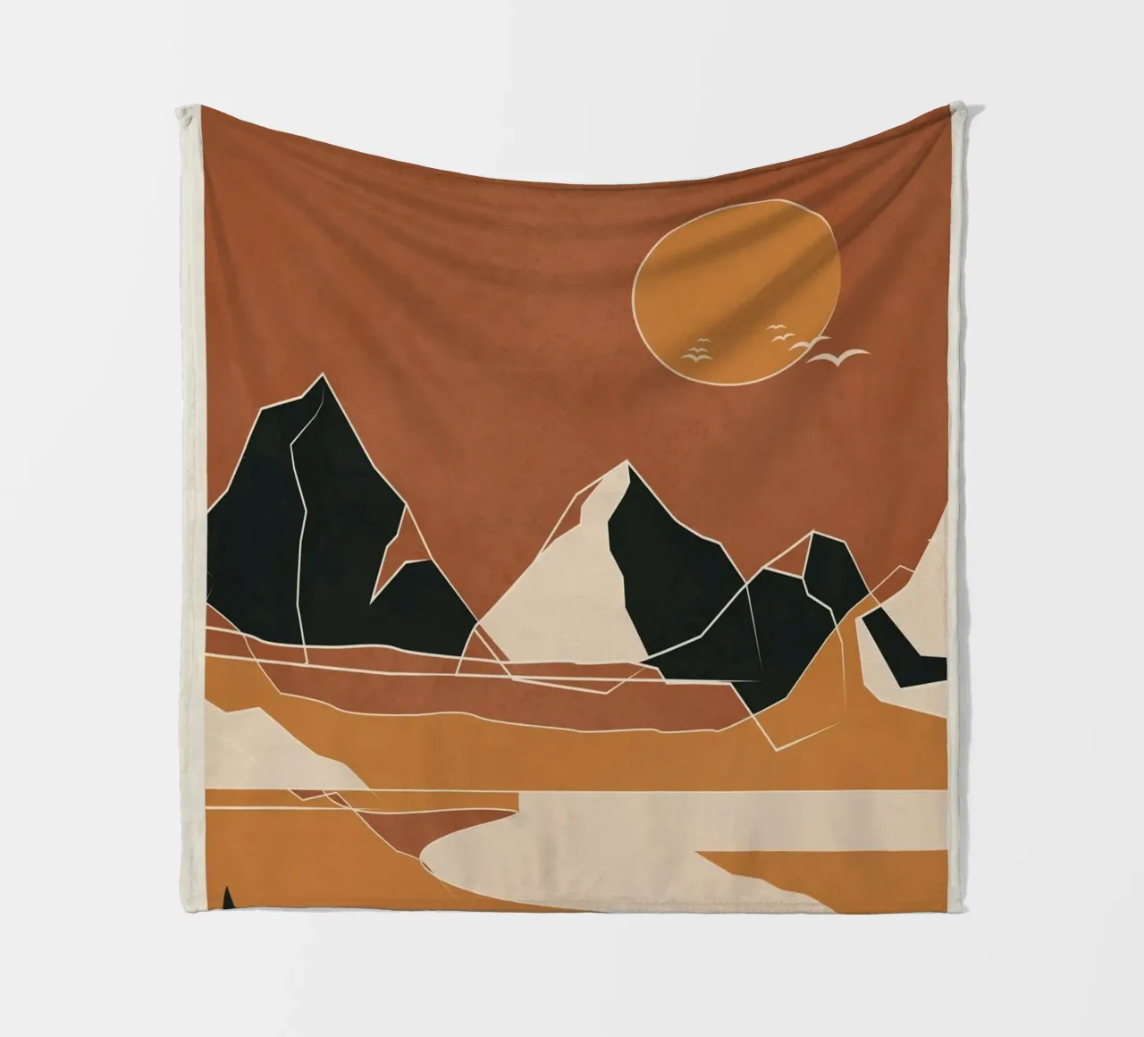 Minimal Abstract Art Landscape 02 coperta in pile da Nadjaa