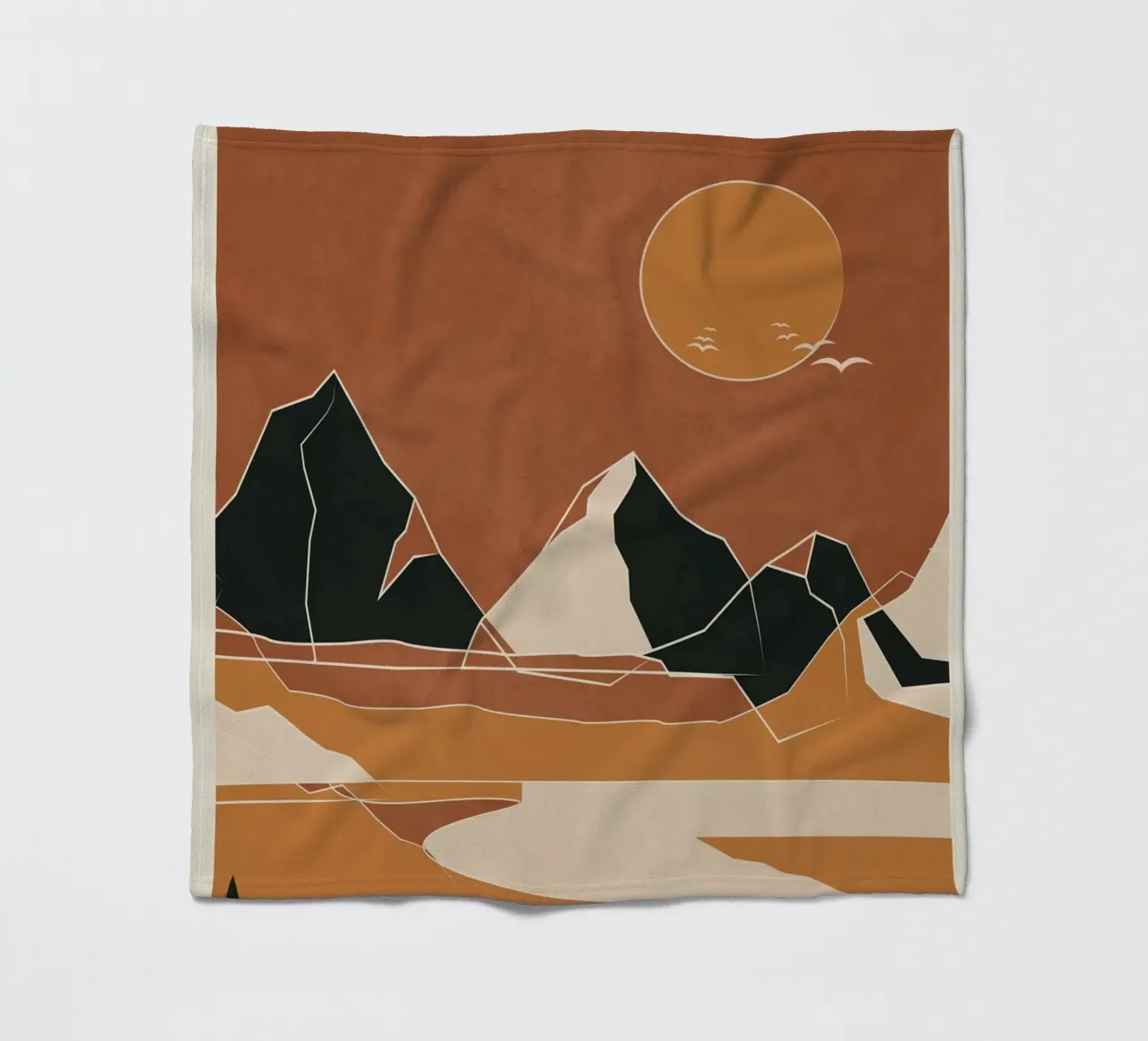 Minimal Abstract Art Landscape 02 coperta in pile da Nadjaa