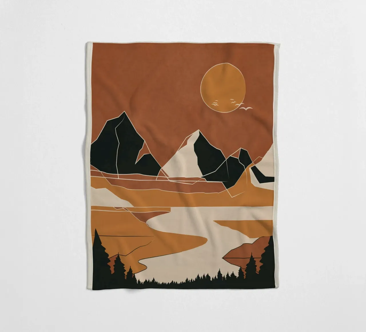 Minimal Abstract Art Landscape 02 coperta in pile da Nadjaa
