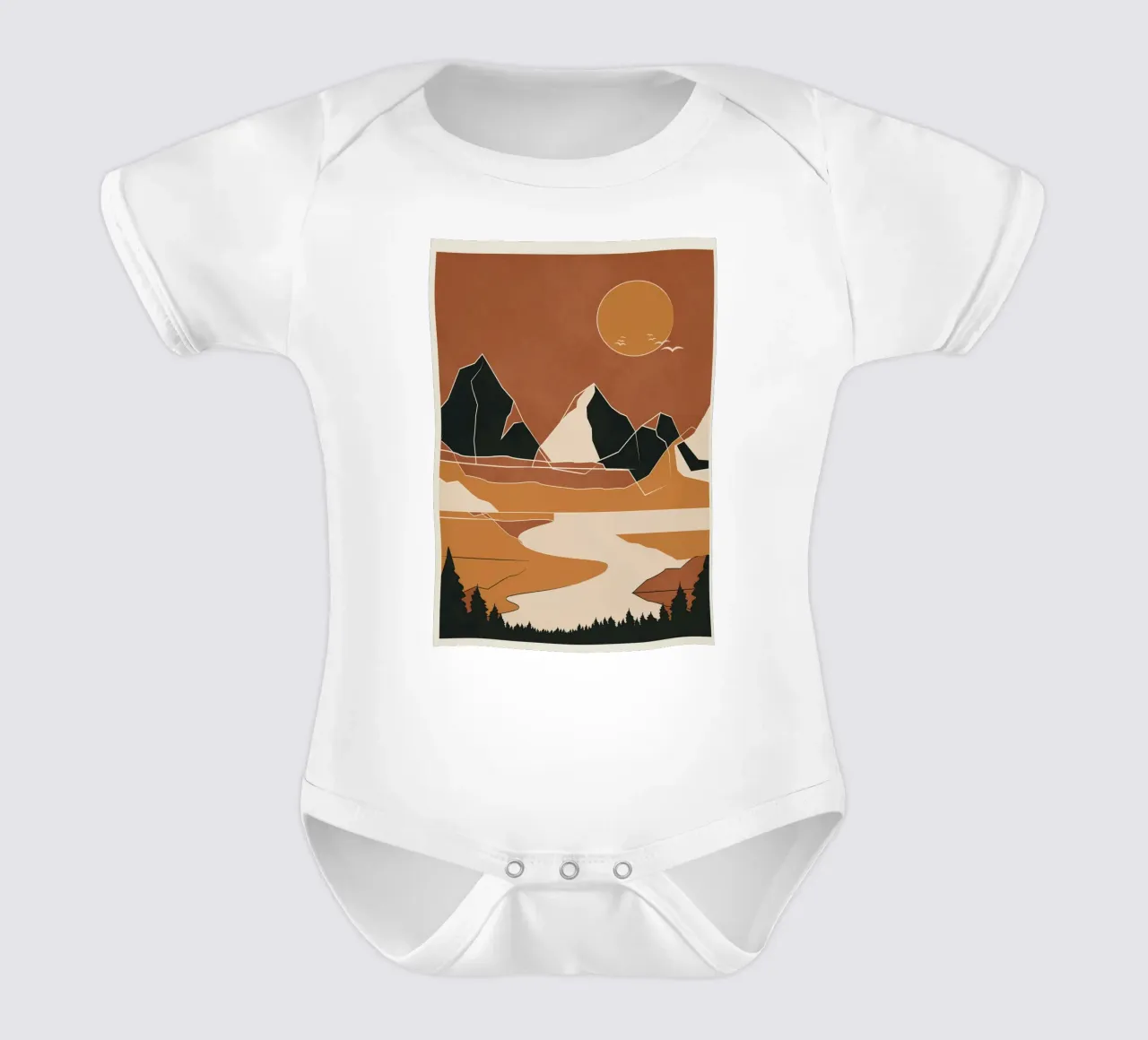 Minimal Abstract Art Landscape 02 body neonato maniche corte da Nadjaa