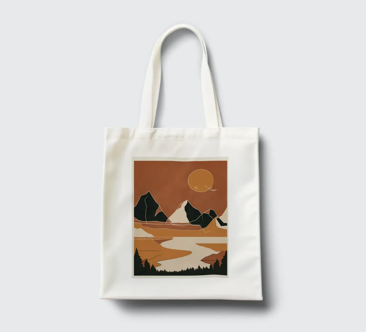 Minimal Abstract Art Landscape 02 borsa in juta da Nadjaa