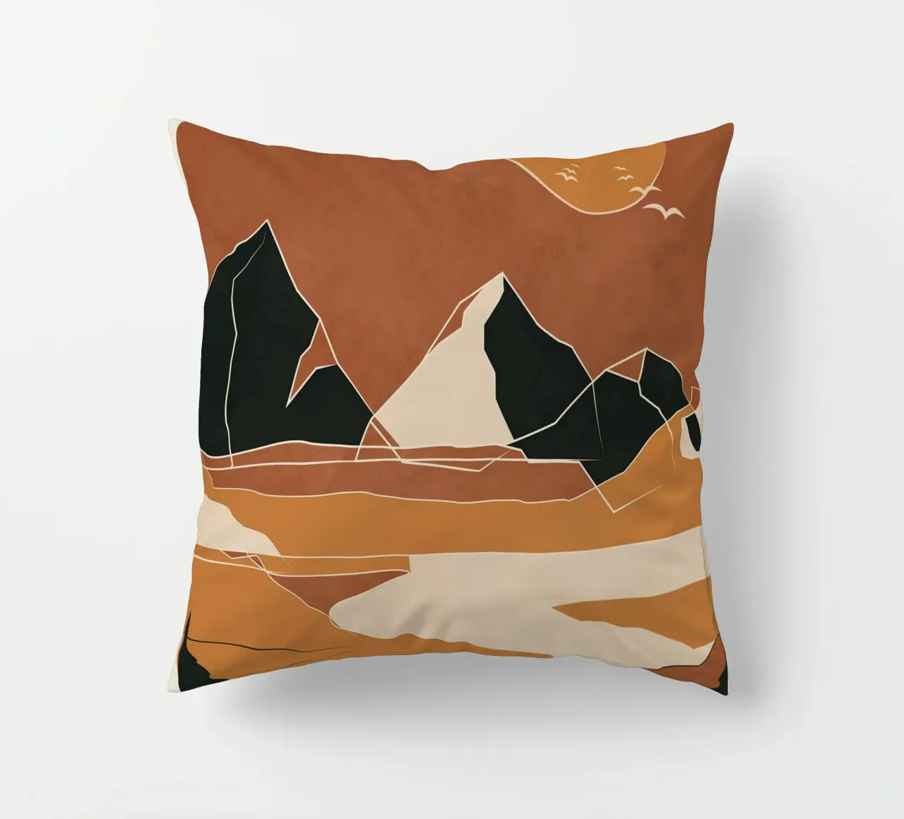 Minimal Abstract Art Landscape 02 cuscino da Nadjaa