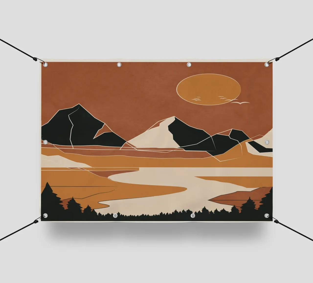 Minimal Abstract Art Landscape 02 telo in pvc da Nadjaa