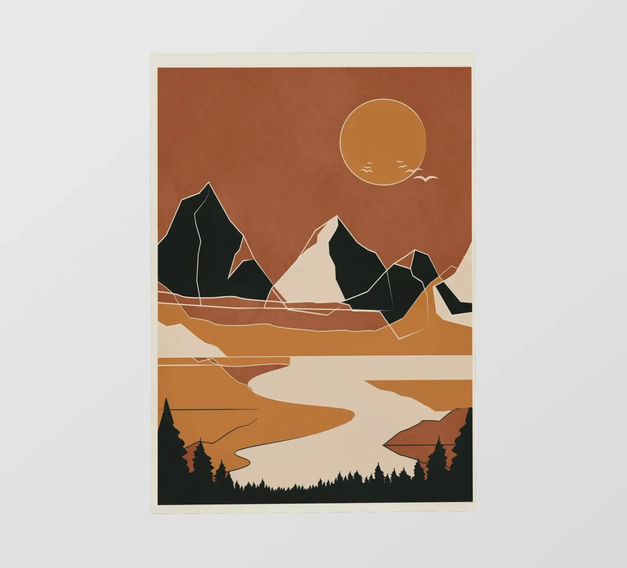 Minimal Abstract Art Landscape 02 telo in pvc da Nadjaa