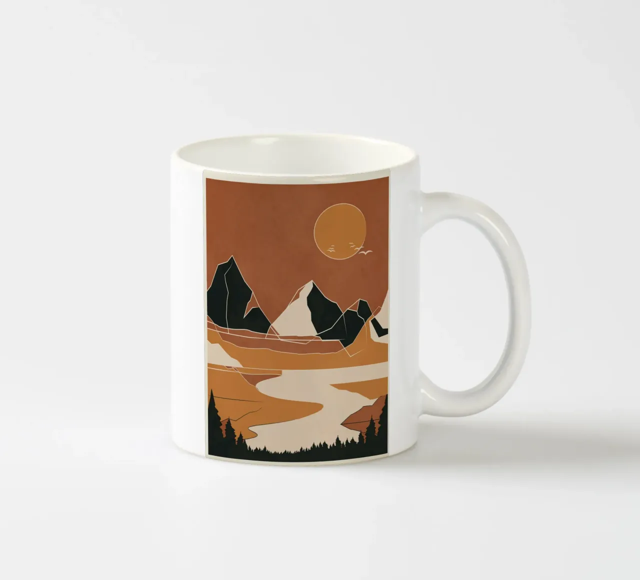 Minimal Abstract Art Landscape 02 tazza in ceramica da Nadjaa