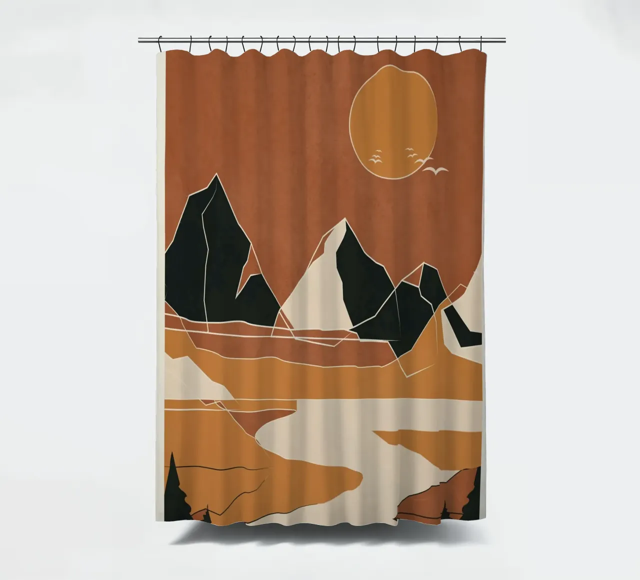 Minimal Abstract Art Landscape 02 tenda da doccia da Nadjaa