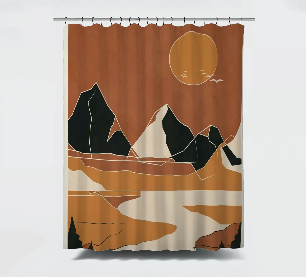 Minimal Abstract Art Landscape 02 tenda da doccia da Nadjaa