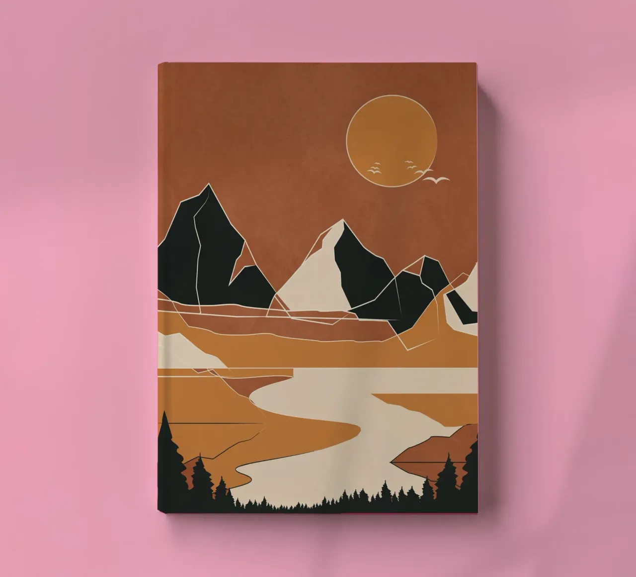 Minimal Abstract Art Landscape 02 notebook by Nadjaa
