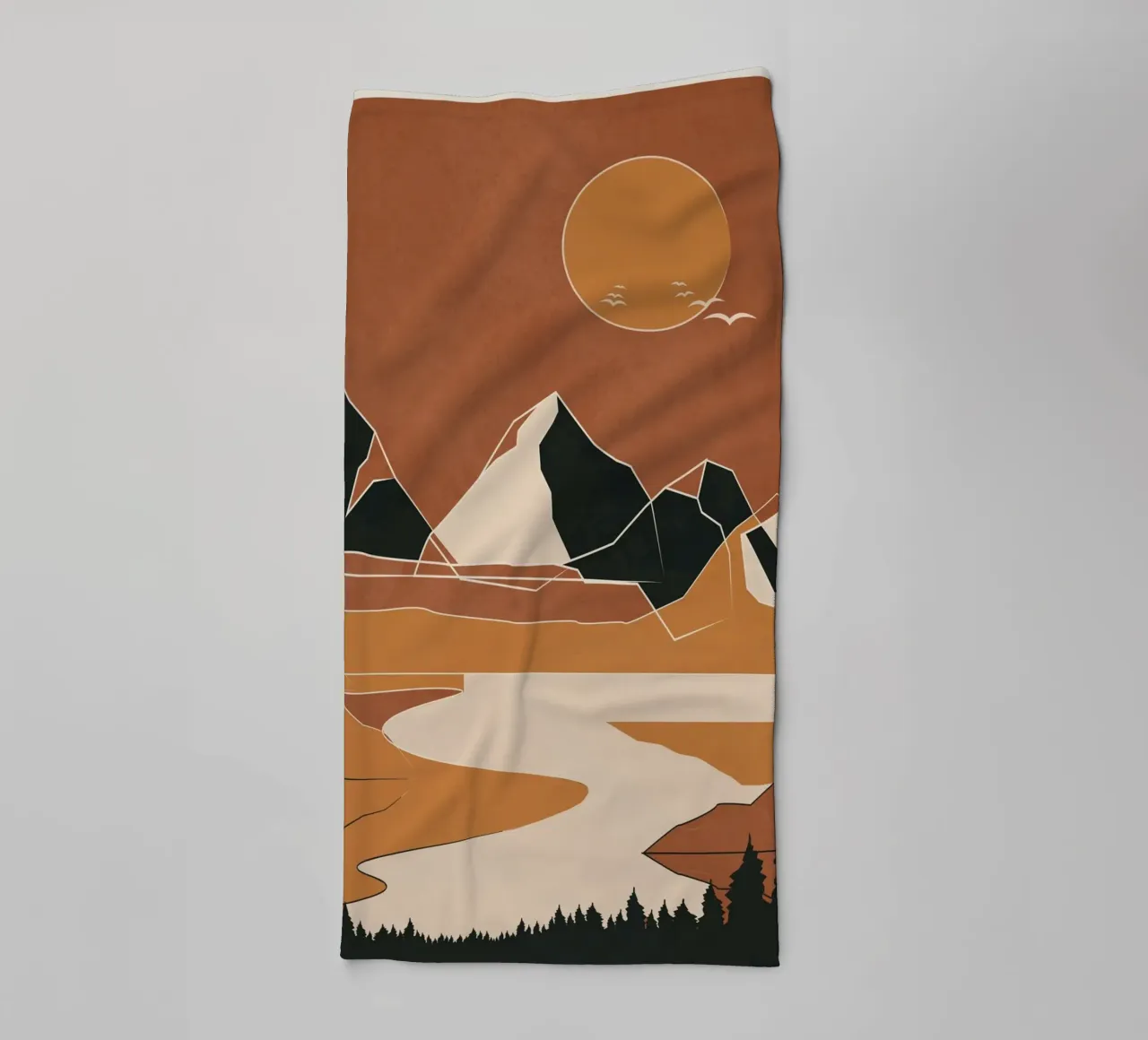 Minimal Abstract Art Landscape 02 towel by Nadjaa
