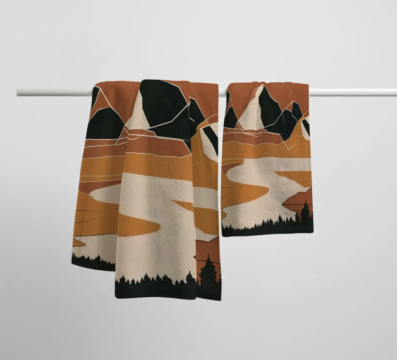 Minimal Abstract Art Landscape 02 towel by Nadjaa