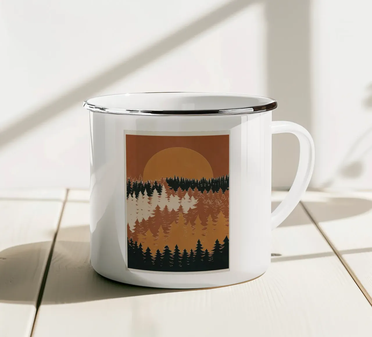 Minimal Abstract Art Landscape 03 tazza in smalto da Nadjaa