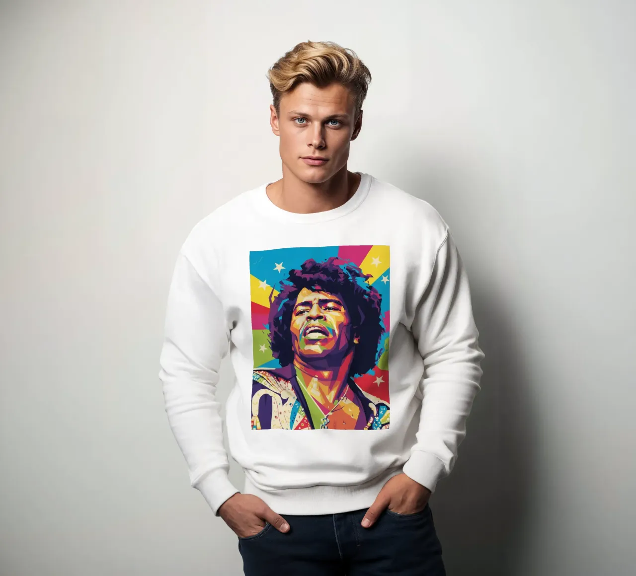 Ritratto pop art di James Brown felpa da Hantamrata
