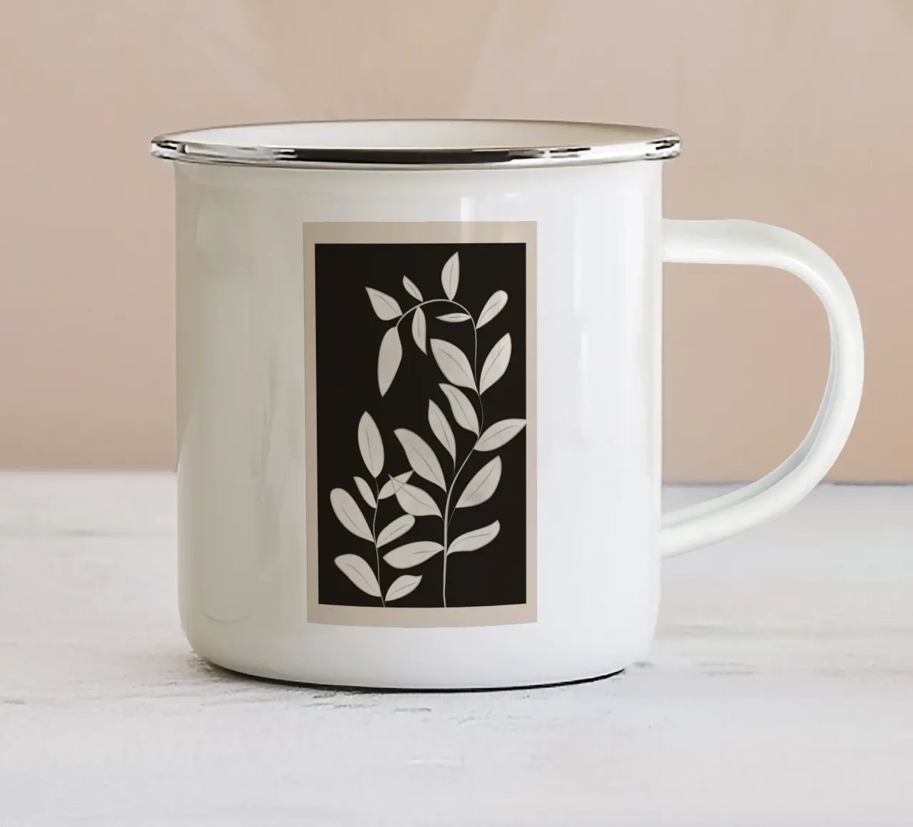 Minimalist plants & leaves Art 1 tazza in smalto da Nadjaa