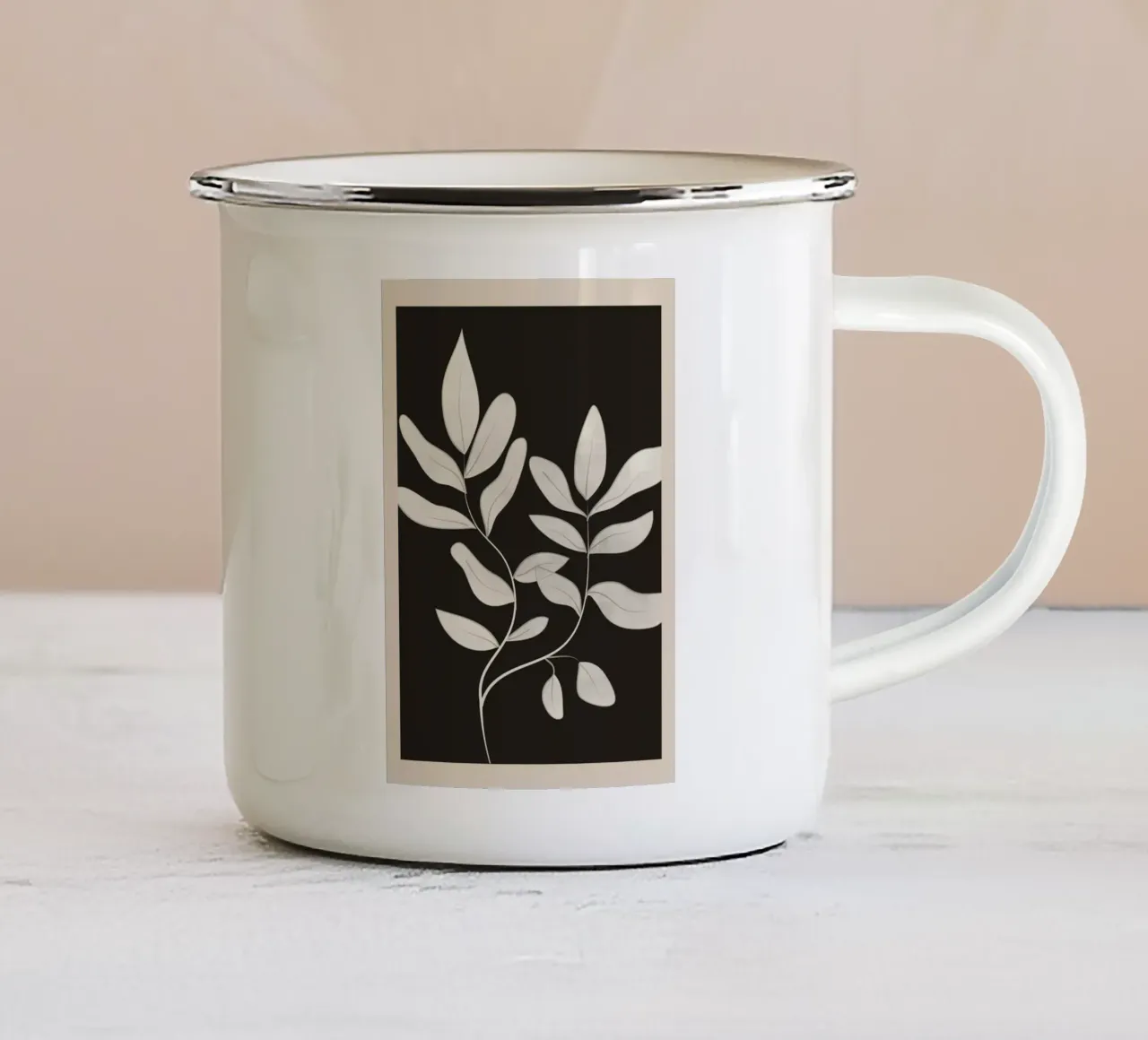 Minimalist plants & leaves Art 2 tazza in smalto da Nadjaa
