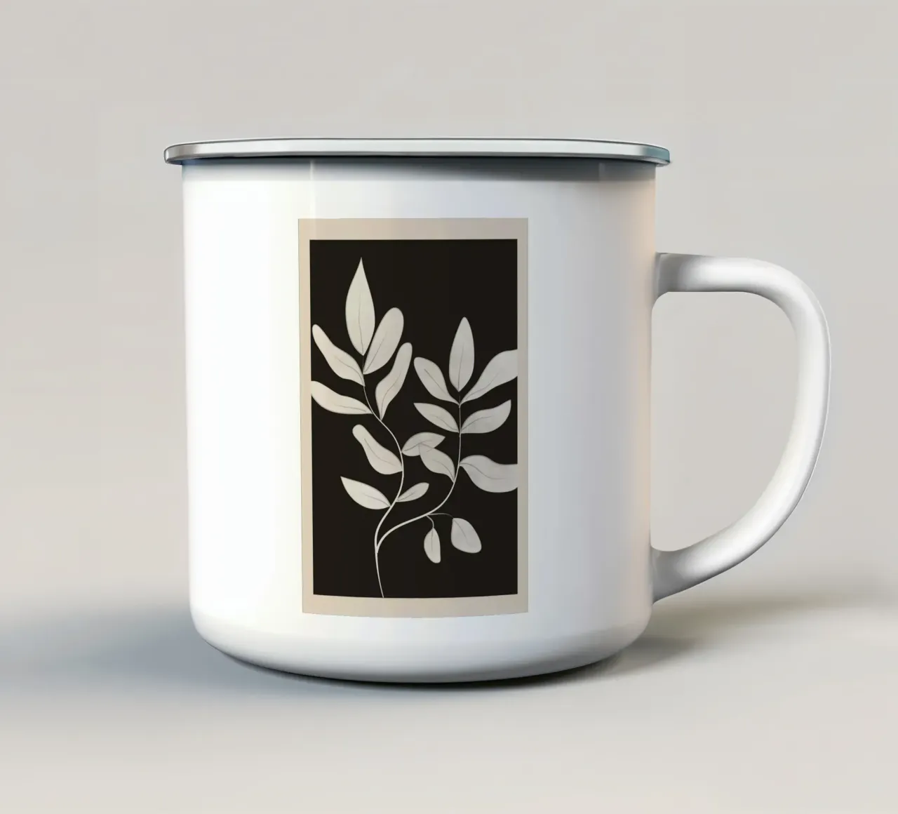 Minimalist plants & leaves Art 2 tazza in smalto da Nadjaa