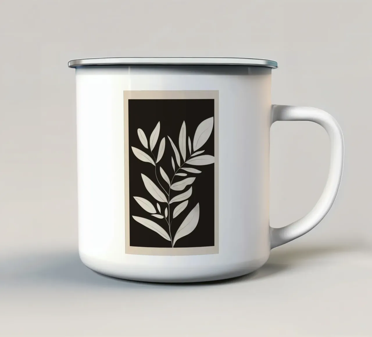Minimalist plants & leaves Art 3 tazza in smalto da Nadjaa