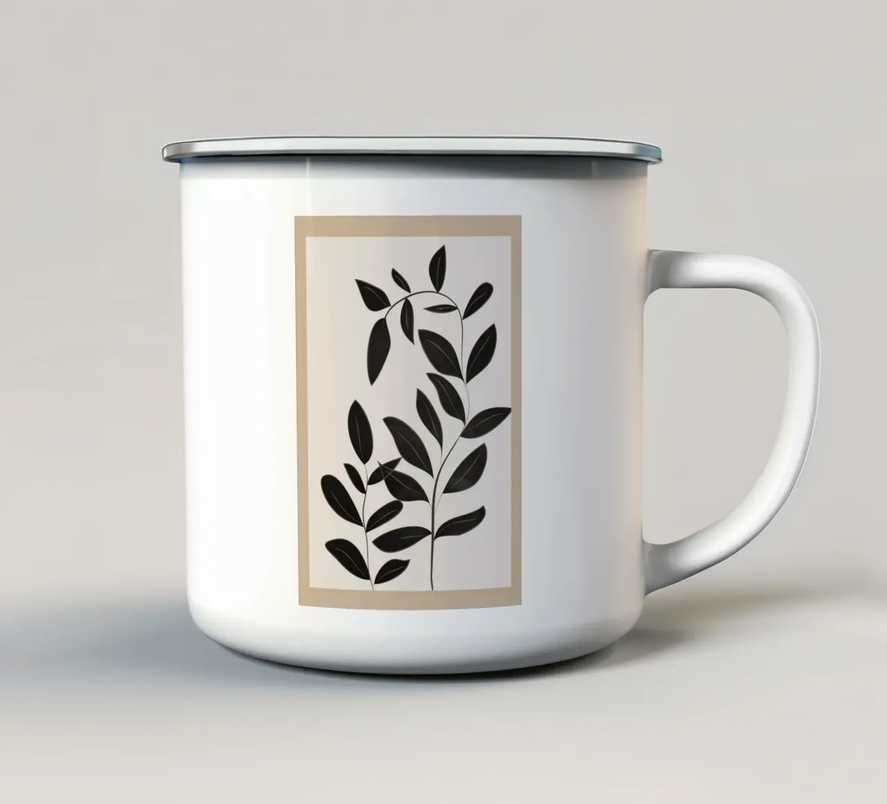 Minimalist plants & leaves Art 4 tazza in smalto da Nadjaa