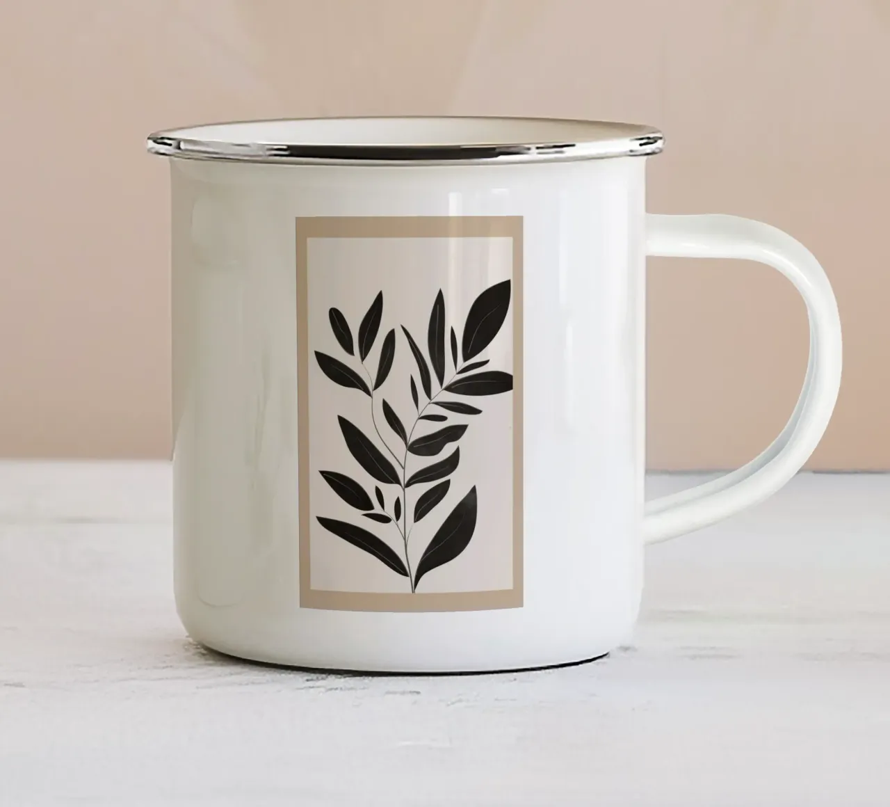Minimalist plants & leaves Art 6 tazza in smalto da Nadjaa