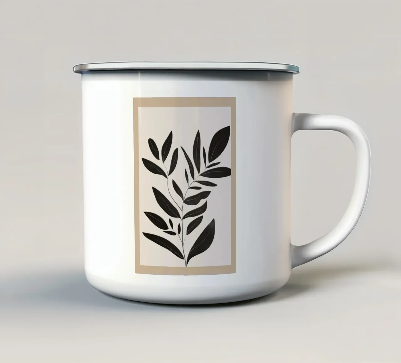 Minimalist plants & leaves Art 6 tazza in smalto da Nadjaa