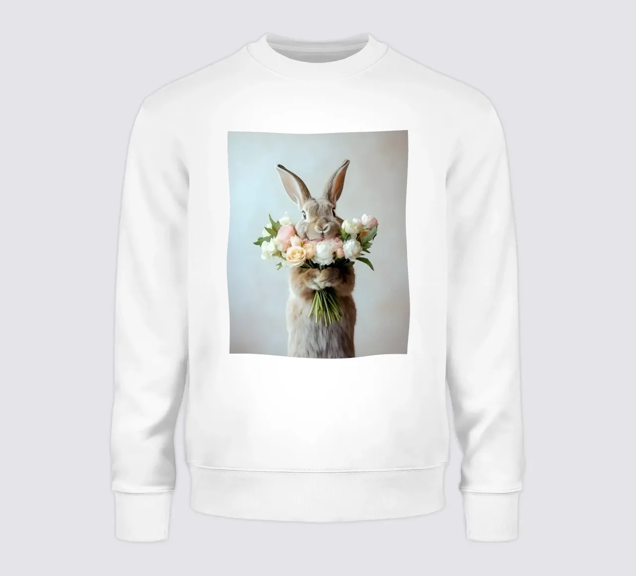 Conejito con un ramo sudadera de Pixel Boy