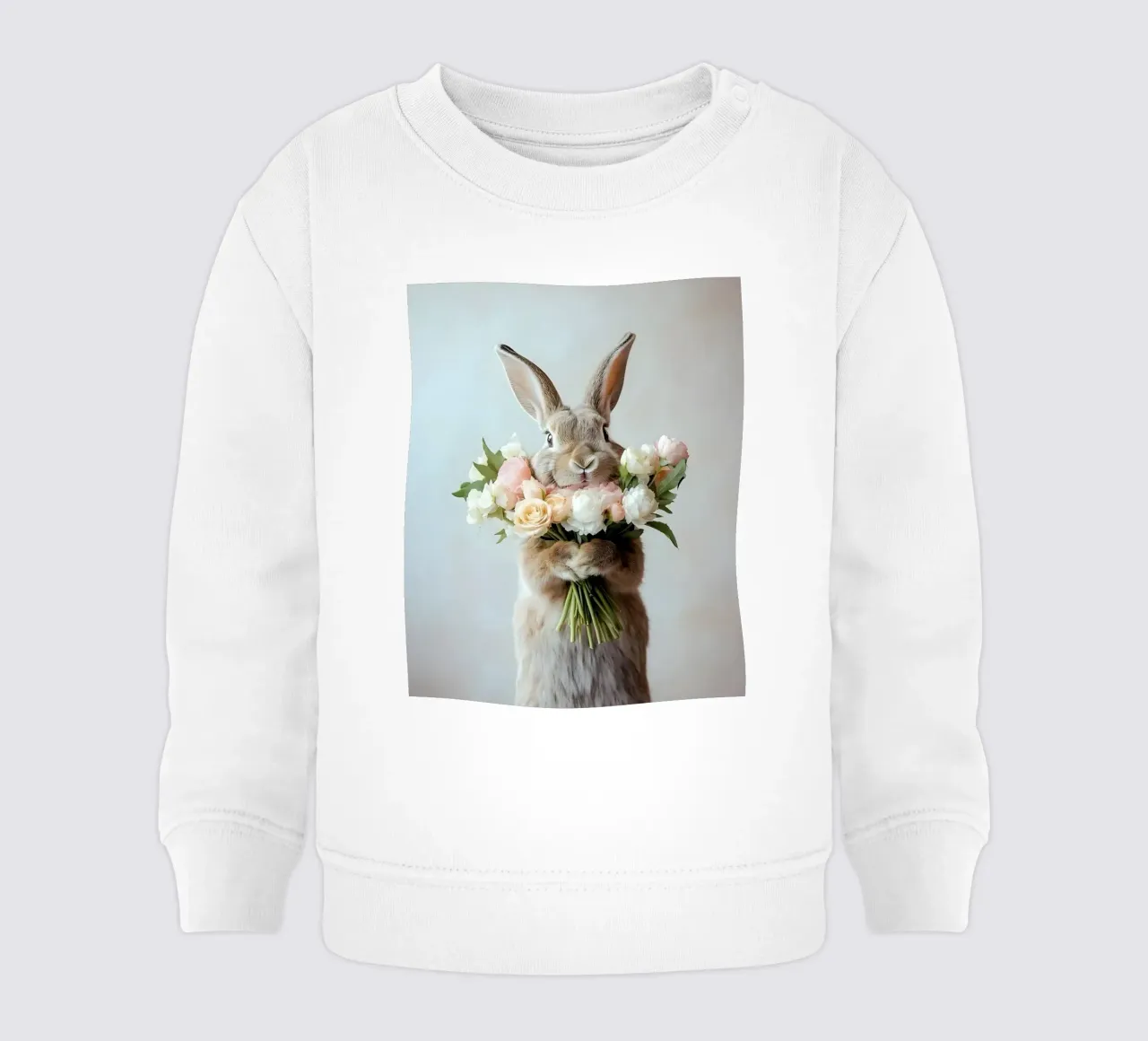 Coniglietto con bouquet felpa neonato da Pixel Boy