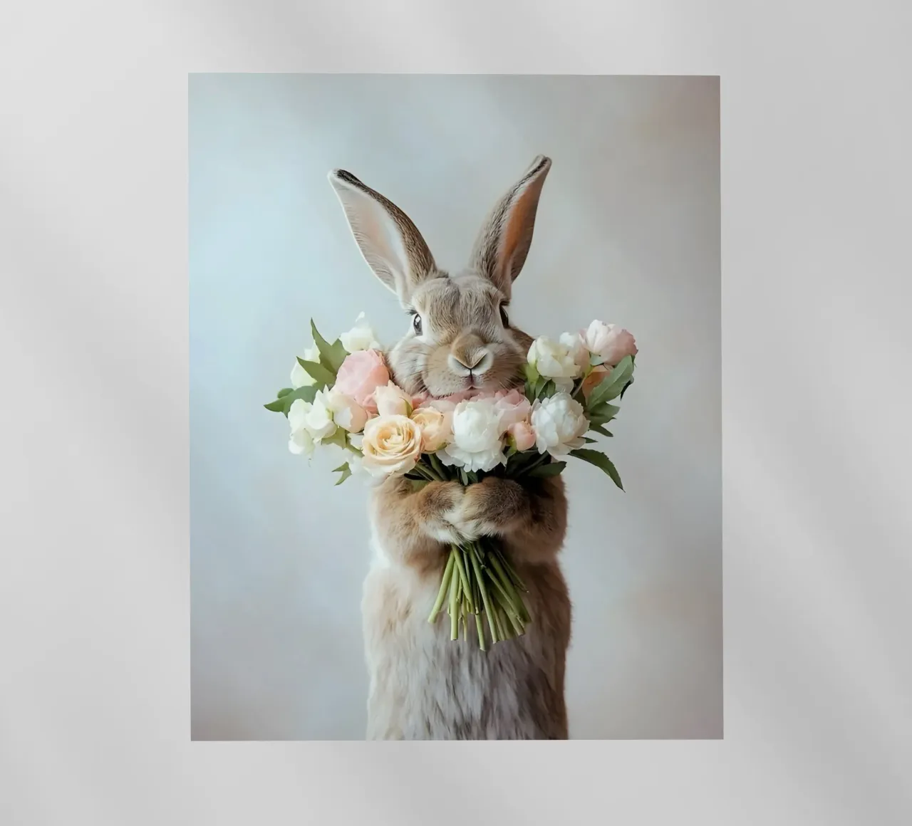 Coniglietto con bouquet pellicola backlit da Pixel Boy