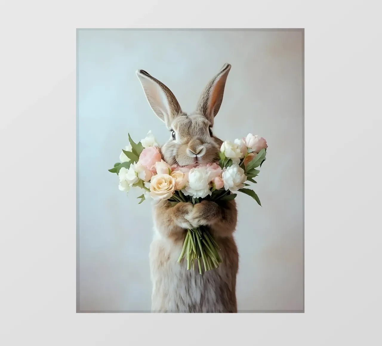 Coniglietto con bouquet pellicola backlit da Pixel Boy