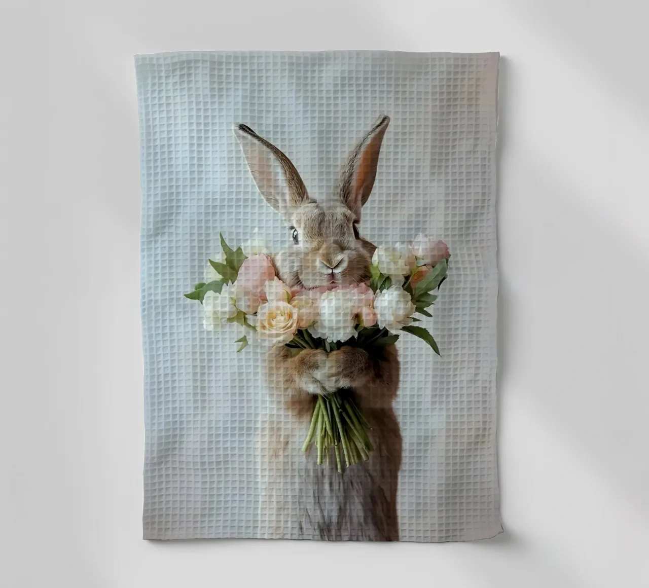 Lapin avec un bouquet torchon de Pixel Boy