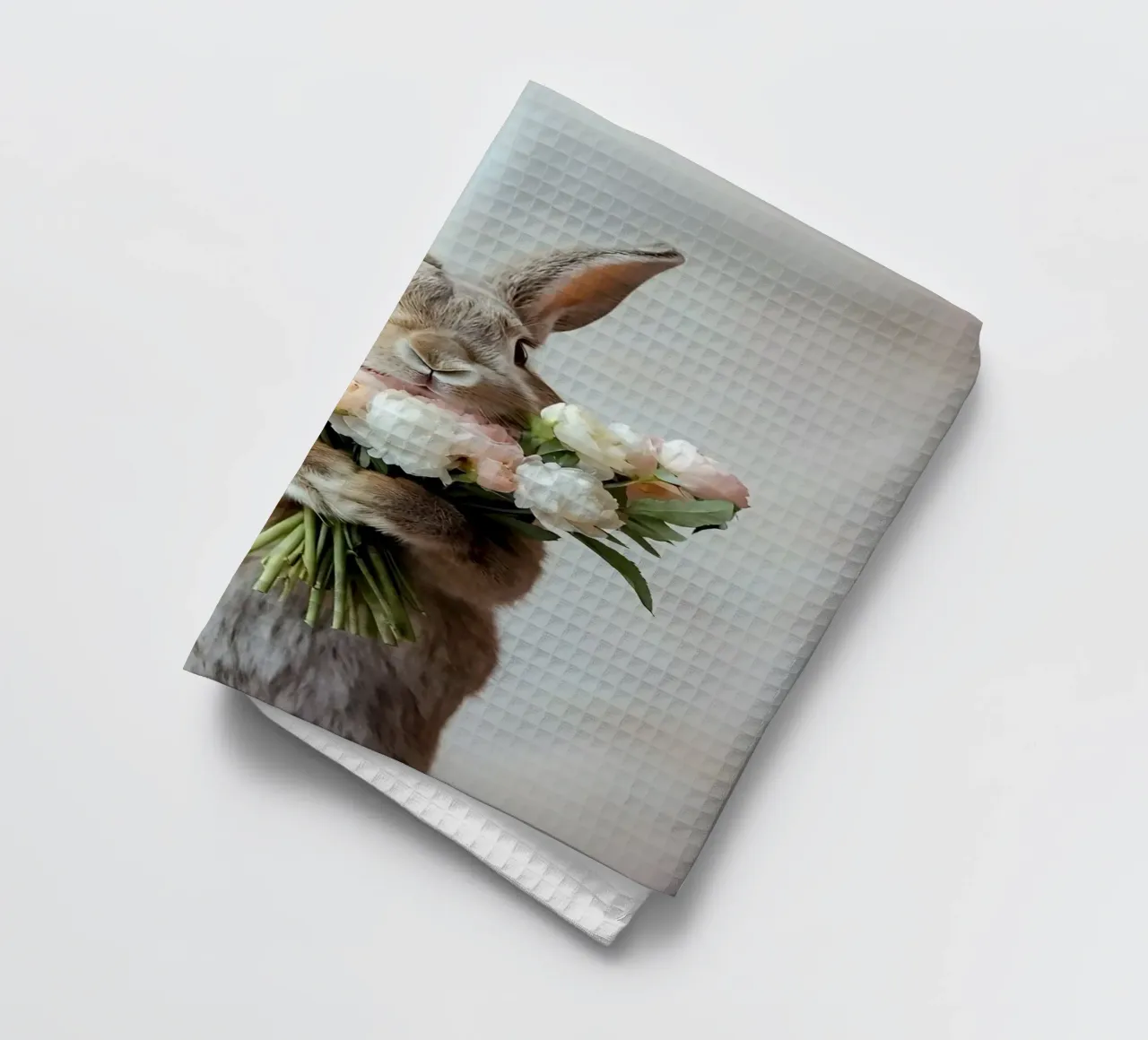 Lapin avec un bouquet torchon de Pixel Boy