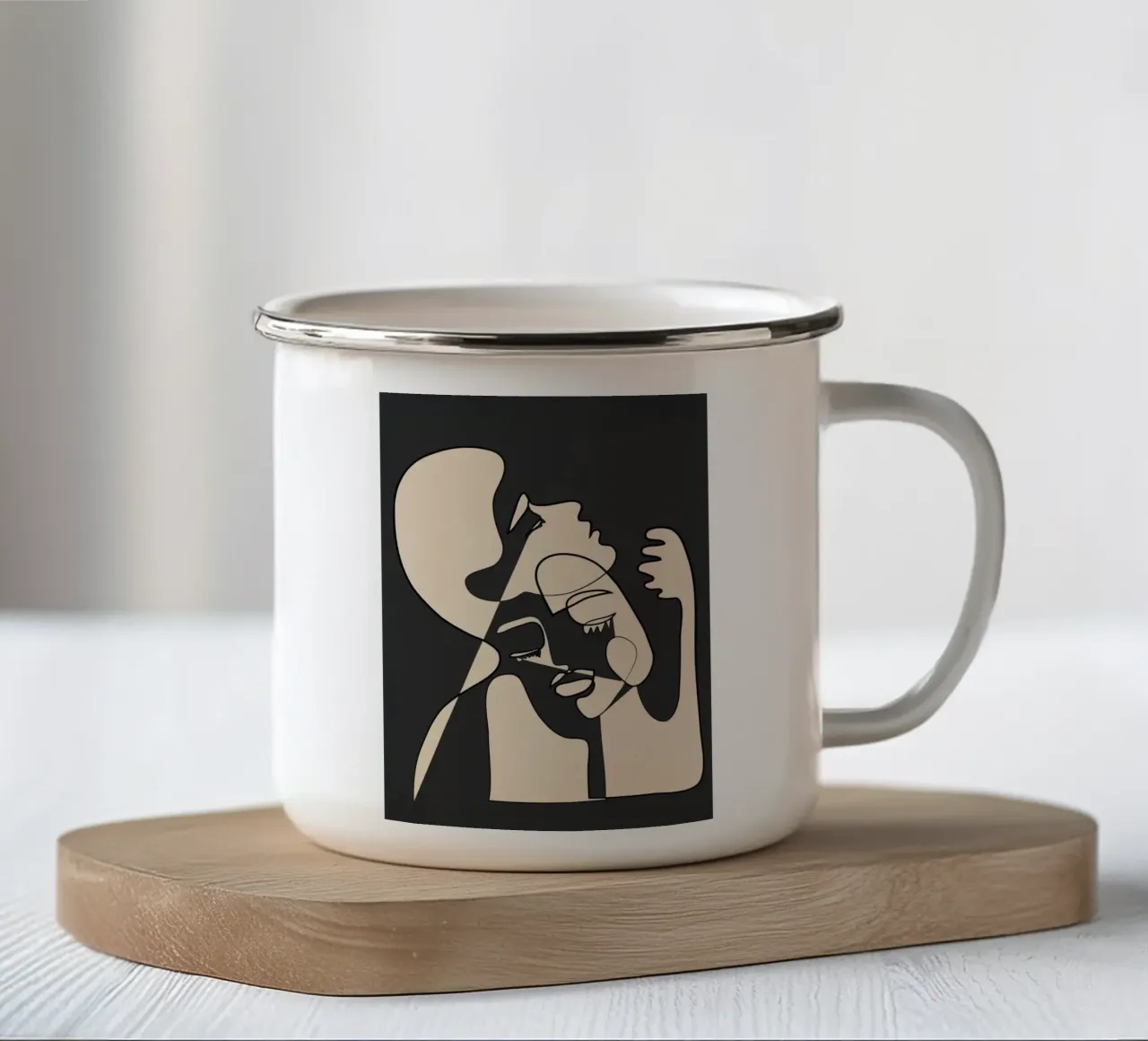 Abstract Faces 13 tazza in smalto da Nadjaa