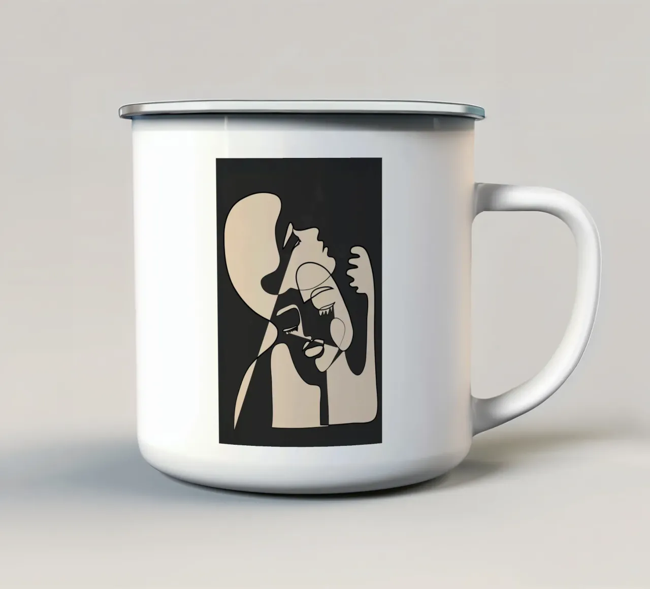 Abstract Faces 13 tazza in smalto da Nadjaa