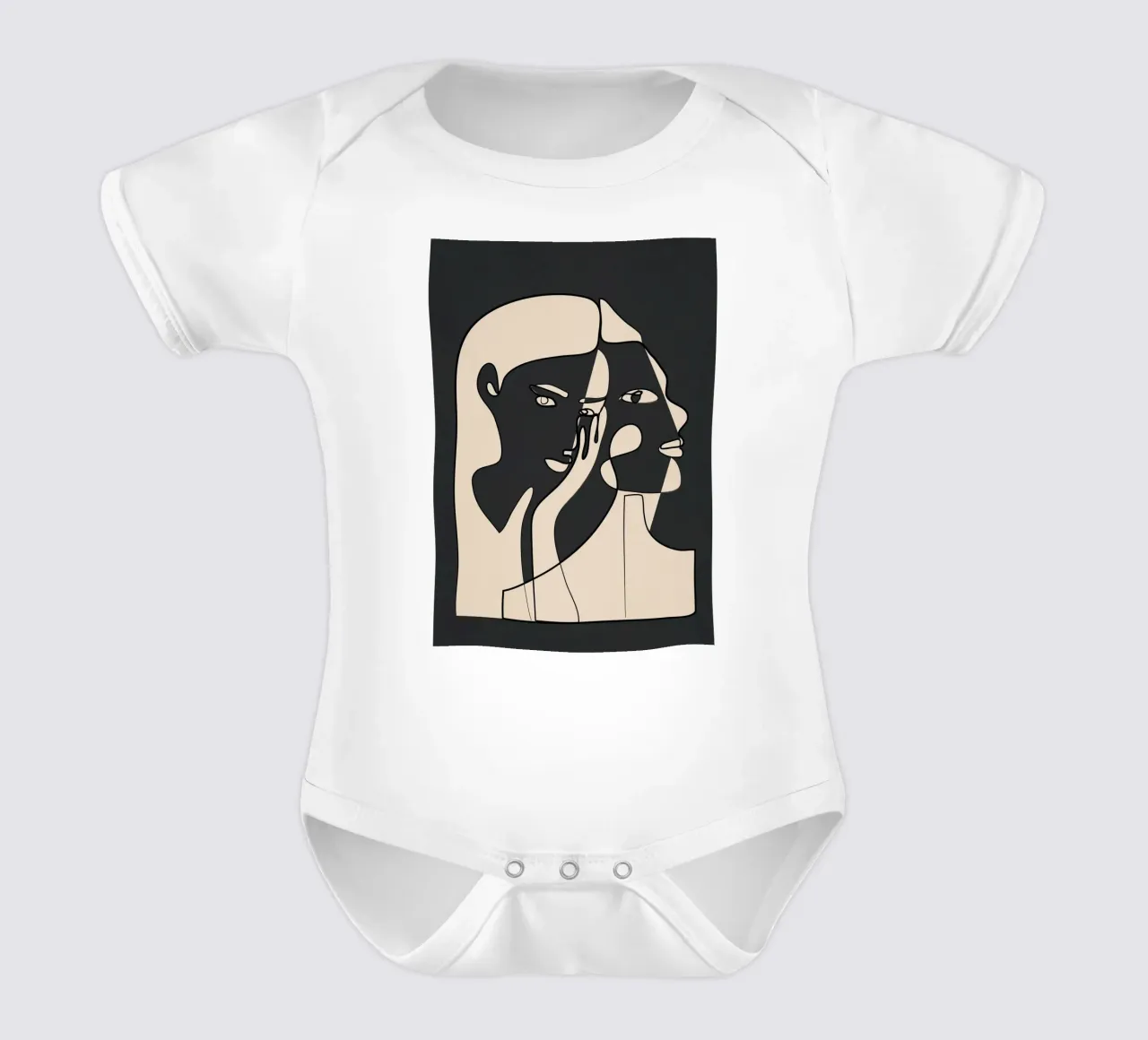 Abstract Faces 14 body neonato maniche corte da Nadjaa