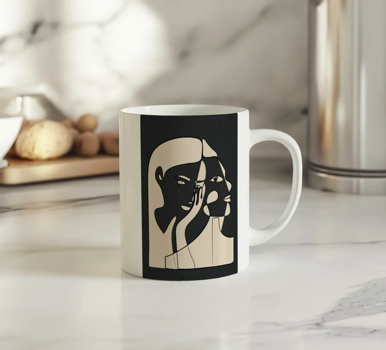 Abstract Faces 14 tazza in ceramica da Nadjaa