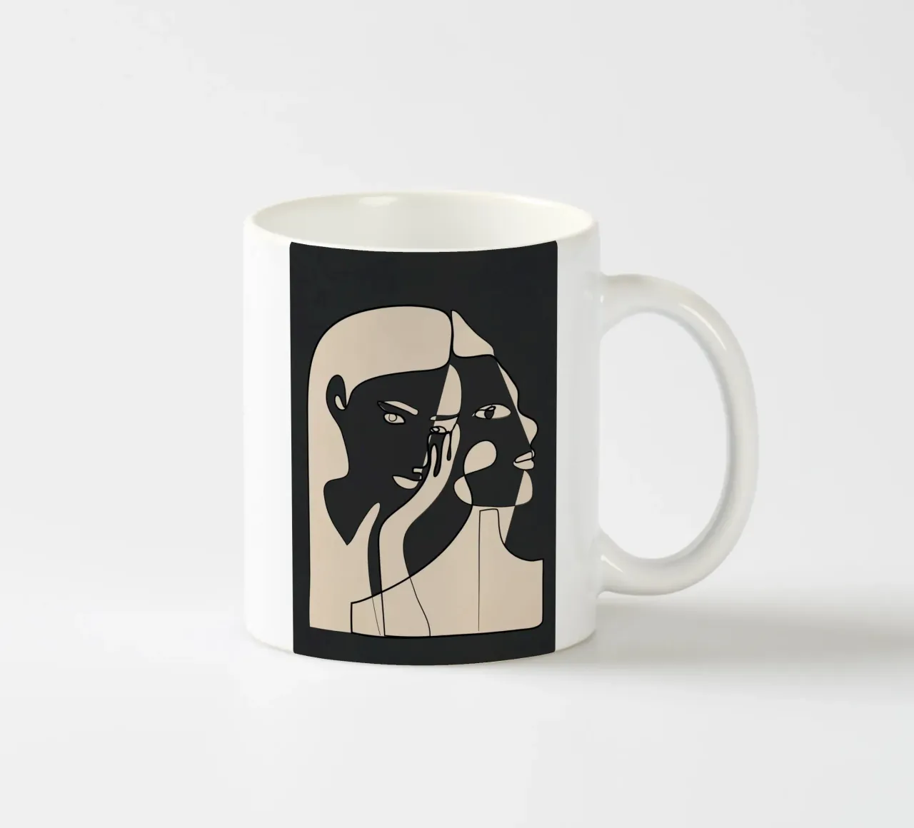 Abstract Faces 14 tazza in ceramica da Nadjaa
