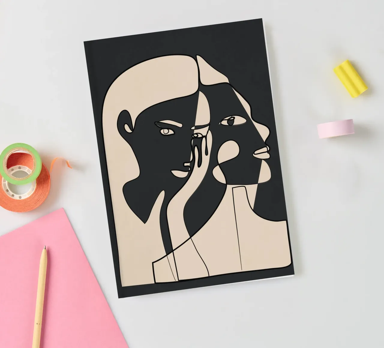 Abstract Faces 14 notebook by Nadjaa