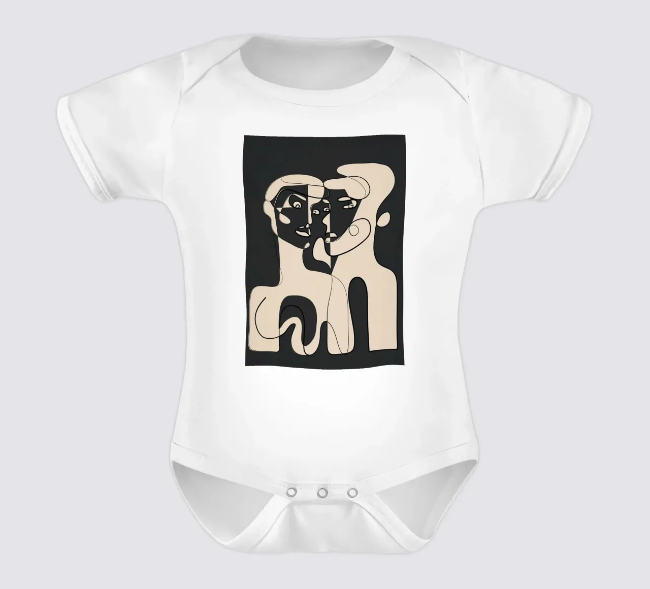 Abstract Faces 15 body neonato maniche corte da Nadjaa