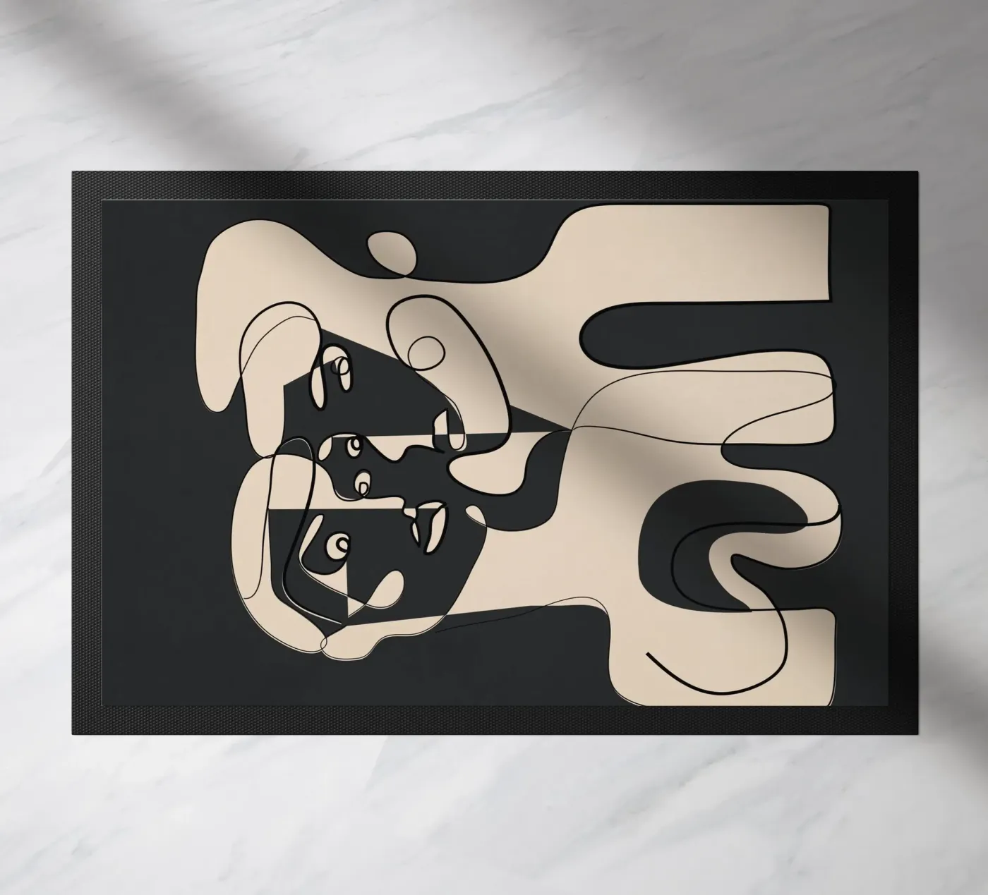 Abstract Faces 15 doormat by Nadjaa