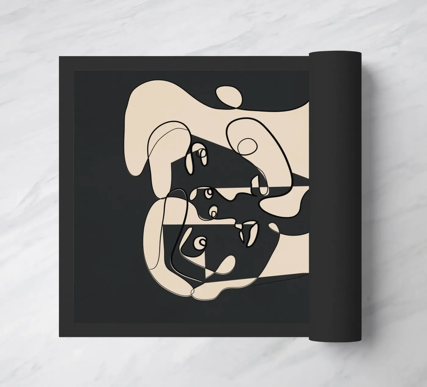 Abstract Faces 15 doormat by Nadjaa