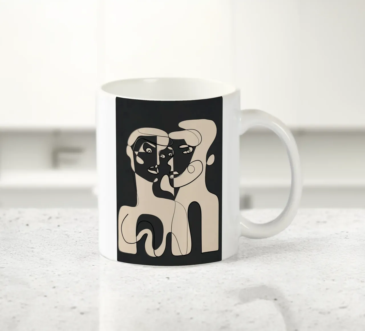 Abstract Faces 15 tazza in ceramica da Nadjaa