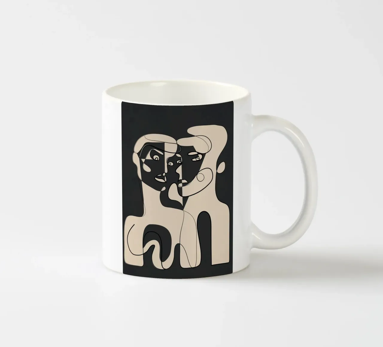 Abstract Faces 15 tazza in ceramica da Nadjaa