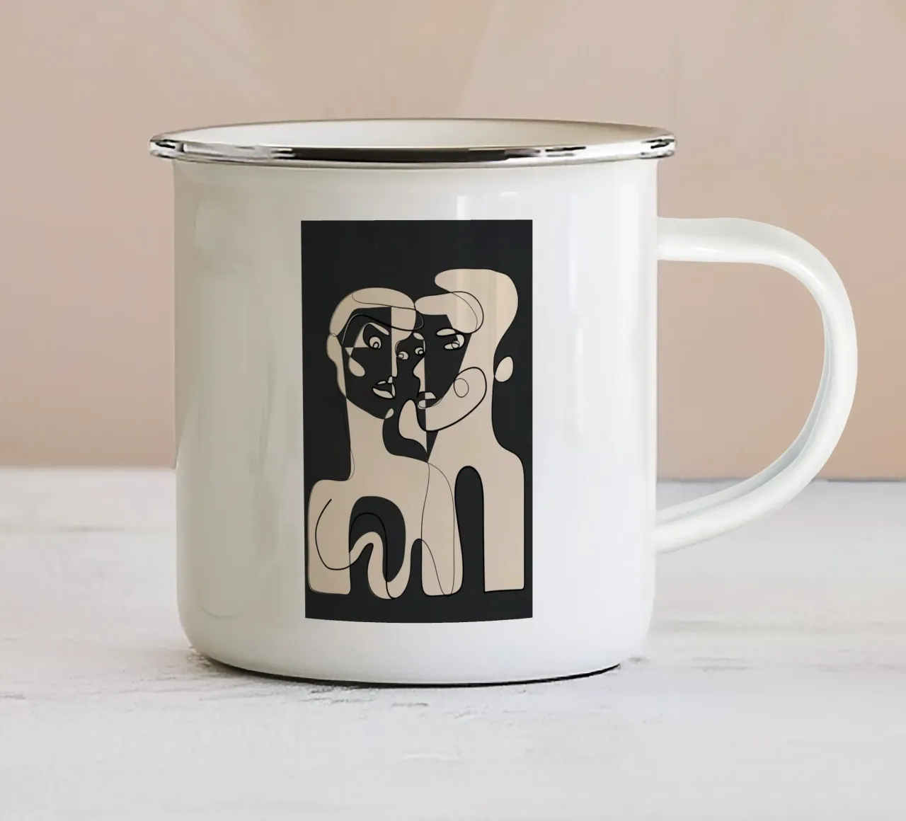 Abstract Faces 15 tazza in smalto da Nadjaa