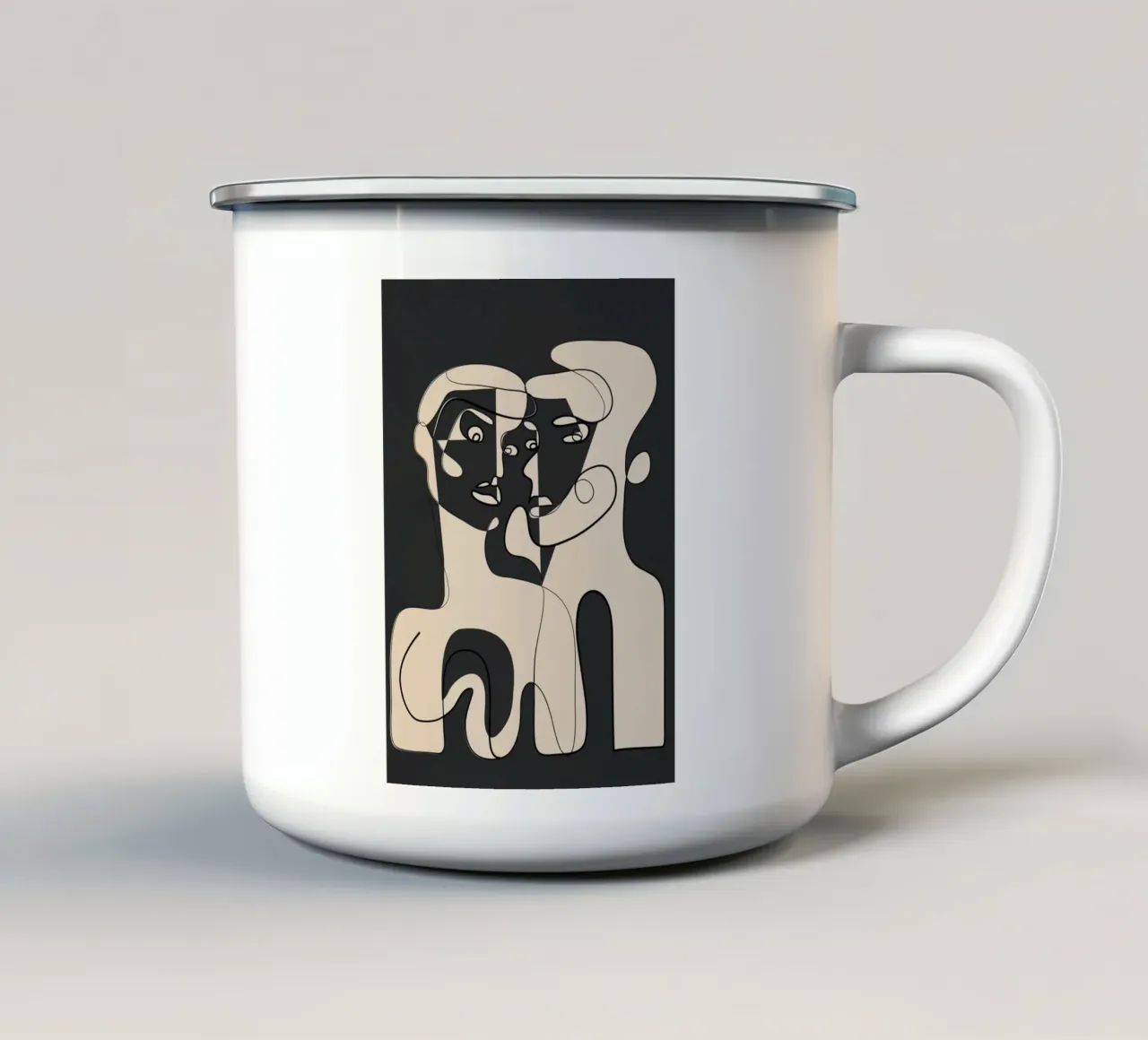 Abstract Faces 15 tazza in smalto da Nadjaa