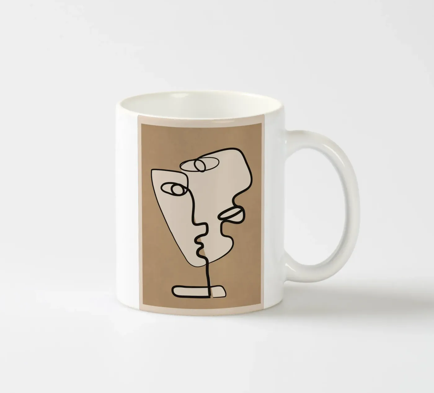 Interwoven Faces 2 ceramic mug by Nadjaa
