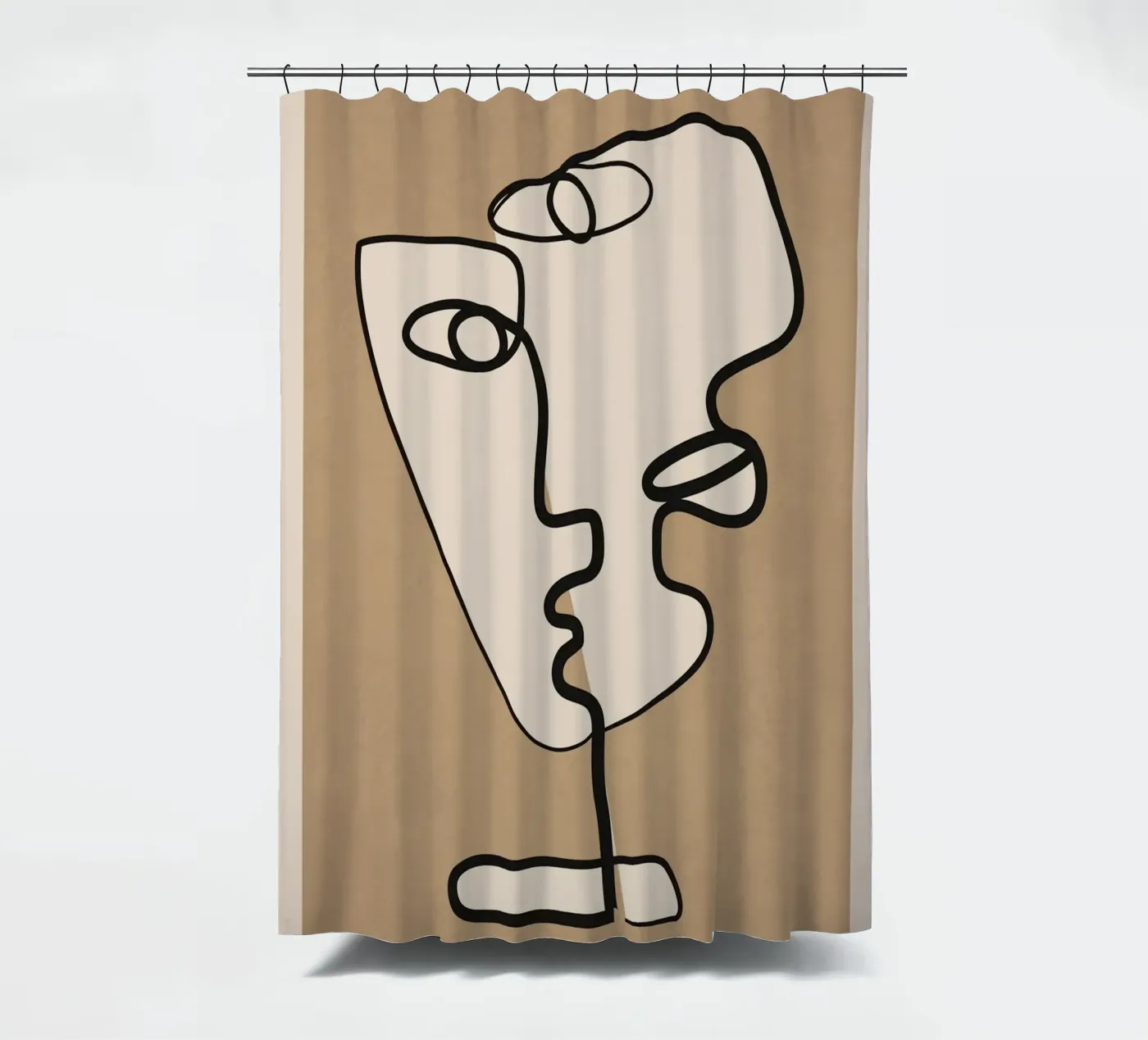 Interwoven Faces 2 douchegordijn van Nadjaa