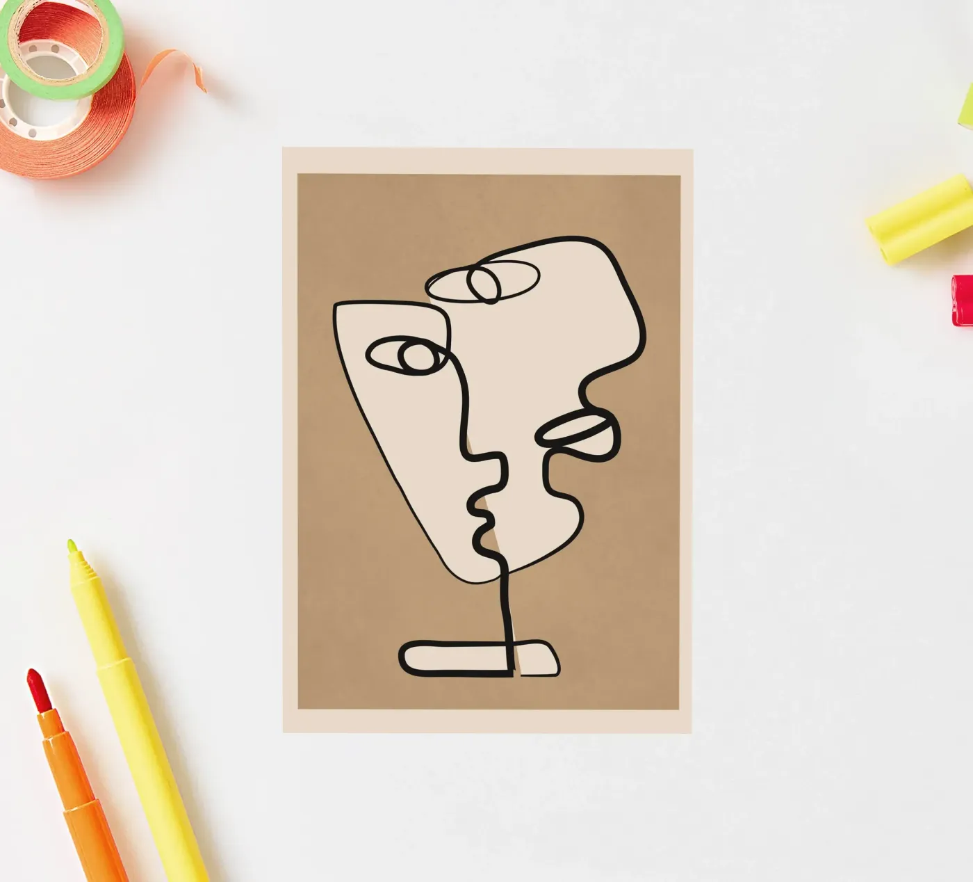 Interwoven Faces 2 sticker van Nadjaa