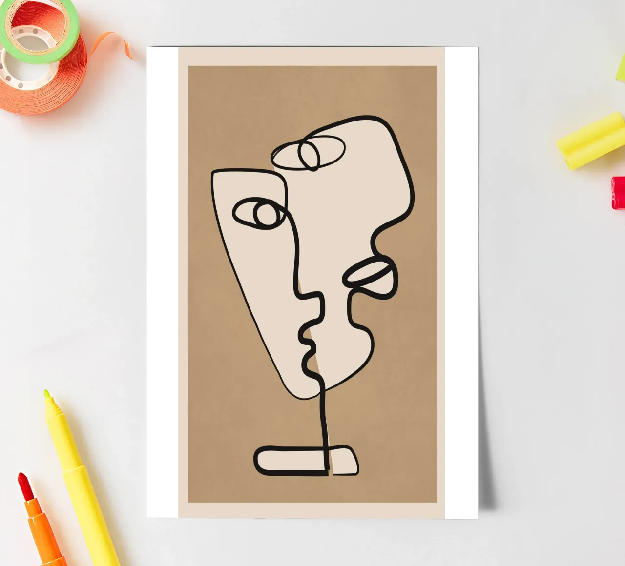 Interwoven Faces 2 Stickerbogen von Nadjaa