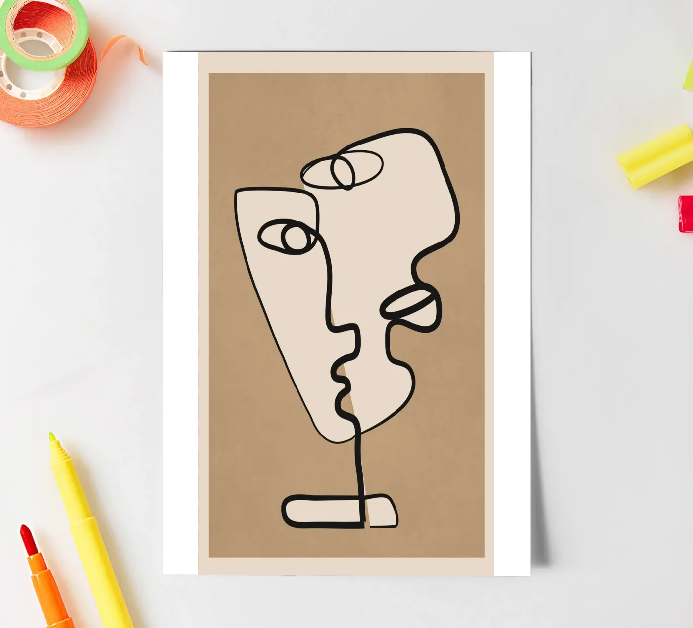 Interwoven Faces 2 stickervel van Nadjaa