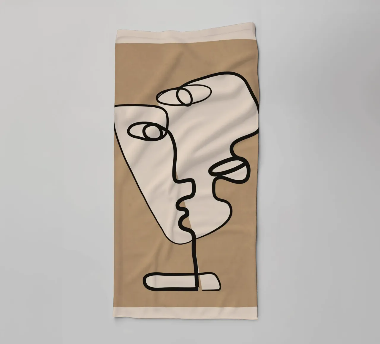 Interwoven Faces 2 towel by Nadjaa