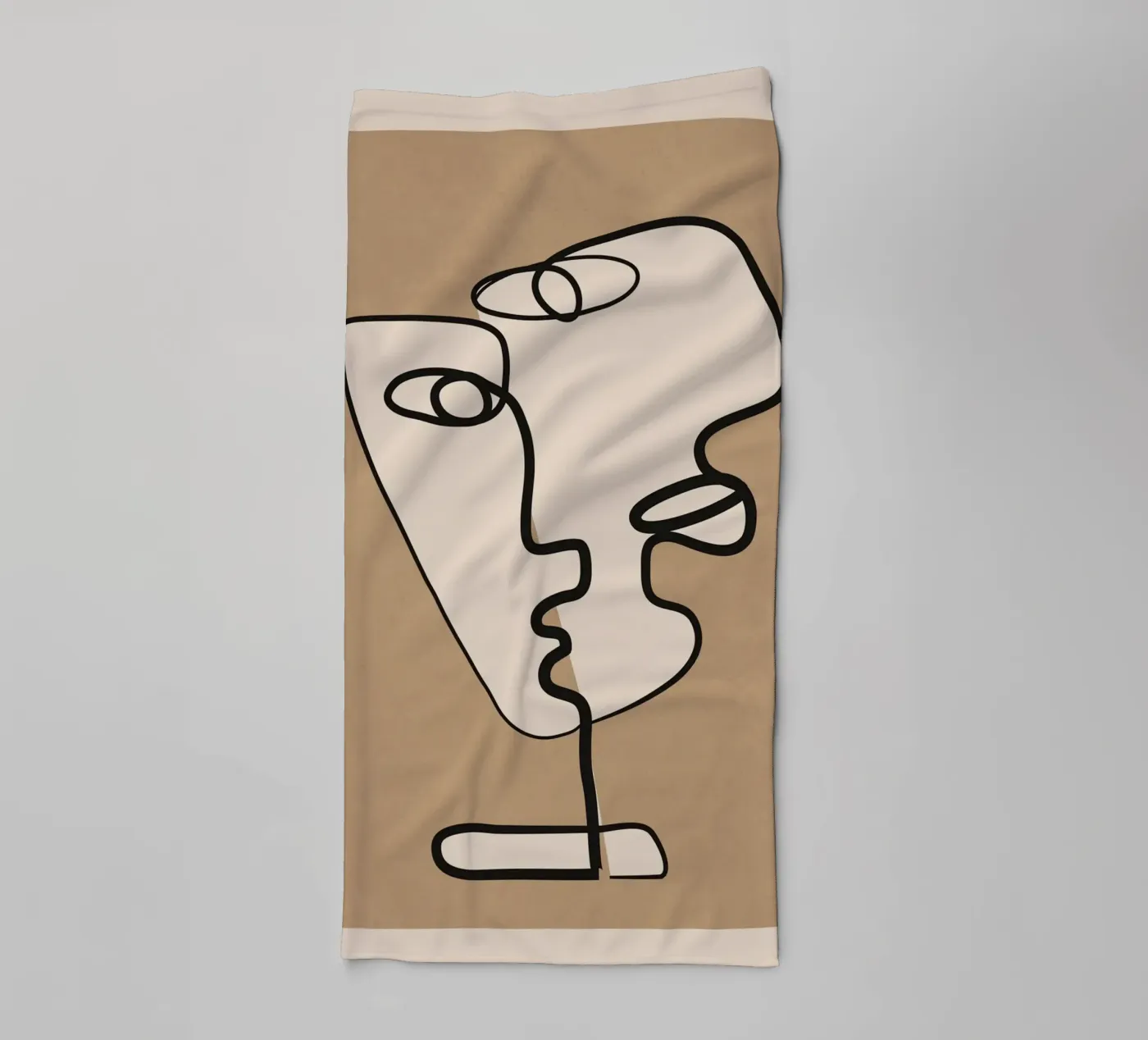 Interwoven Faces 2 towel by Nadjaa